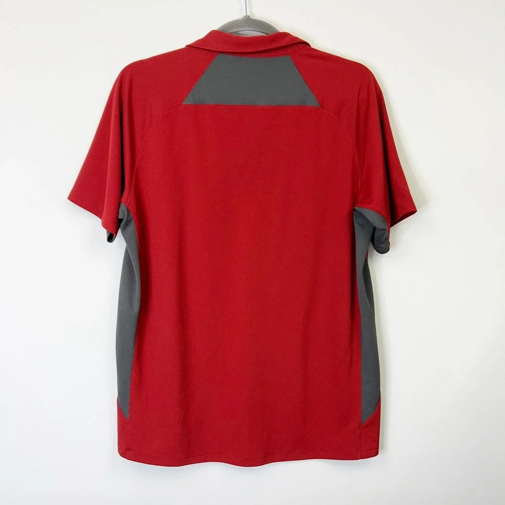 North Face Red Vapor Wick Performance Polo Shirt Men's XXL Collared Short Sleeve